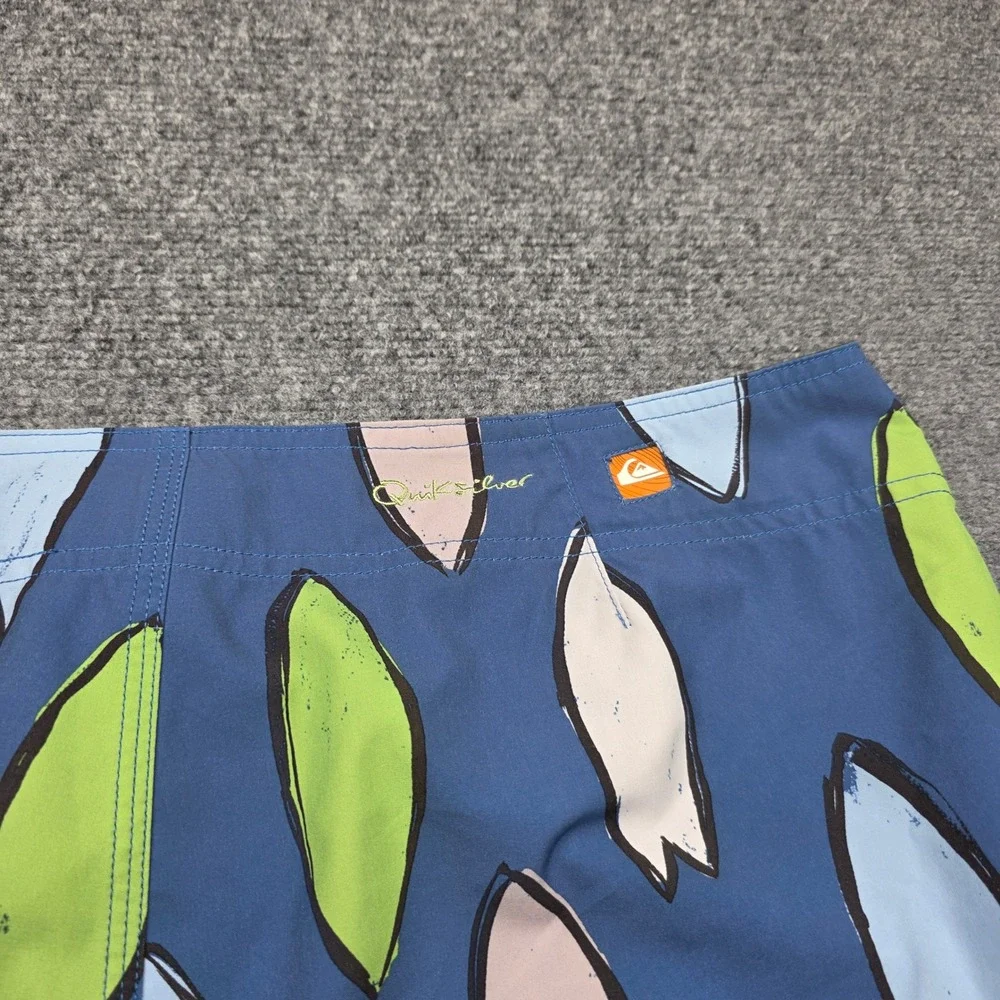 Quiksilver Waterman Collection Board Shorts Mens 36 Blue‎ Surfboard Print Swim